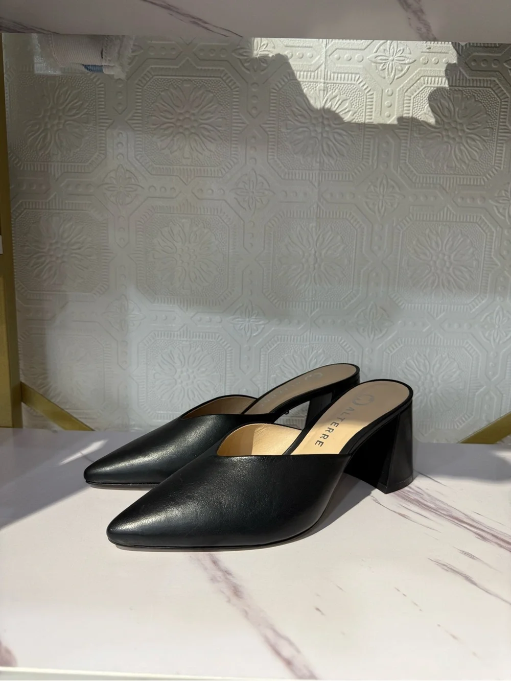 Alterre Faire - Customizable Black V Mule + Removable Elsie Strap